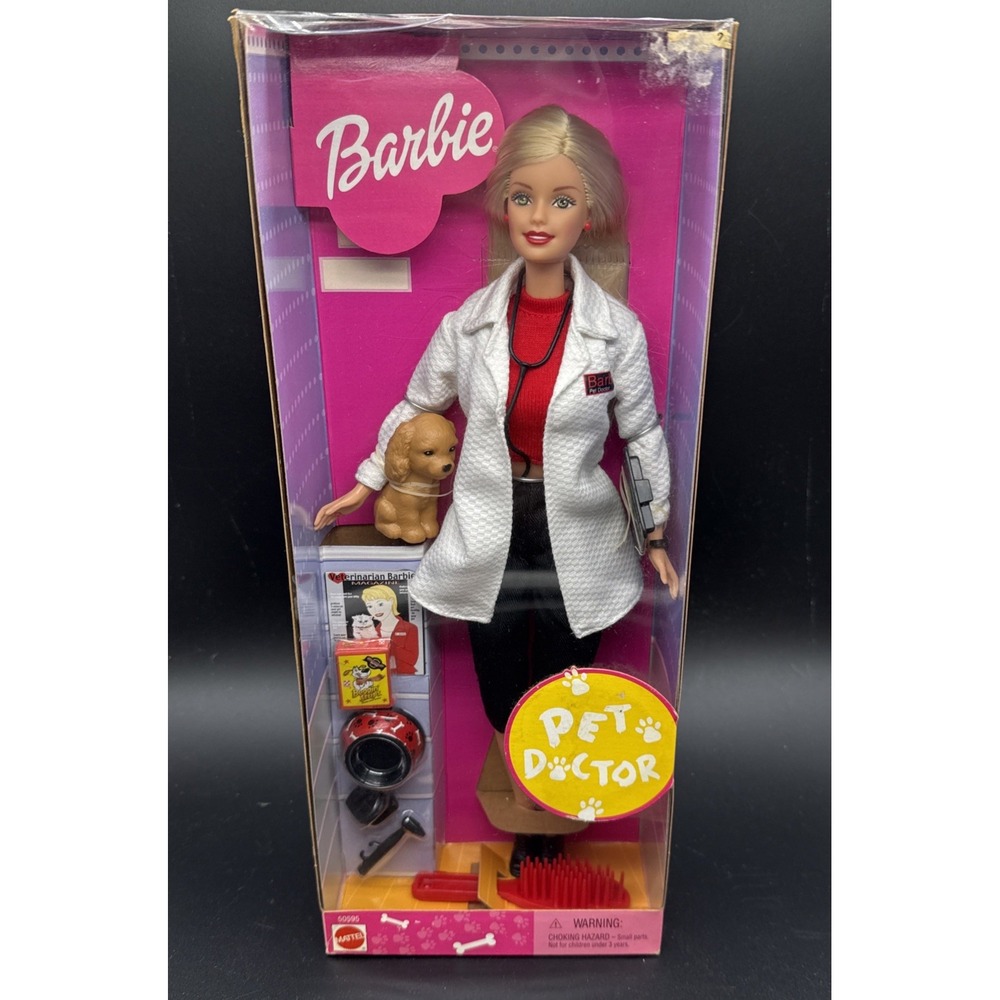 Barbie Pet Doctor Playset 50595 Vet Doll Animals Clinic Accessories NIB 2000